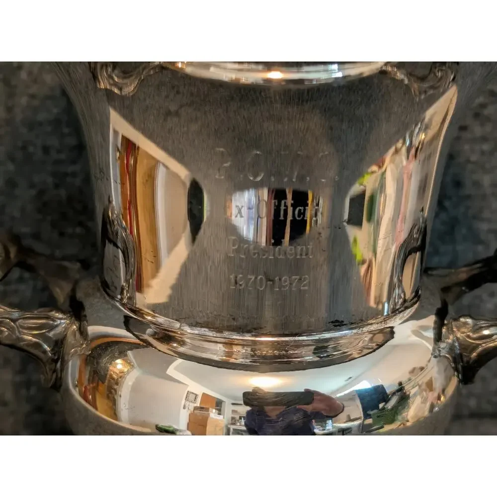 Vintage Sheridan Silverplate Trophy Champagne Wine Chiller Ornate Ice Bucket